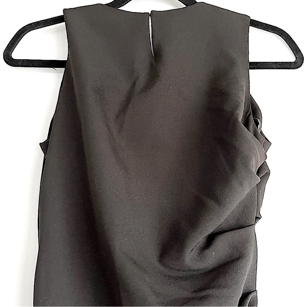 MM Lafleur Gathered Side Sleeveless Sheath Black Dress Size 4 - Picture 8 of 11